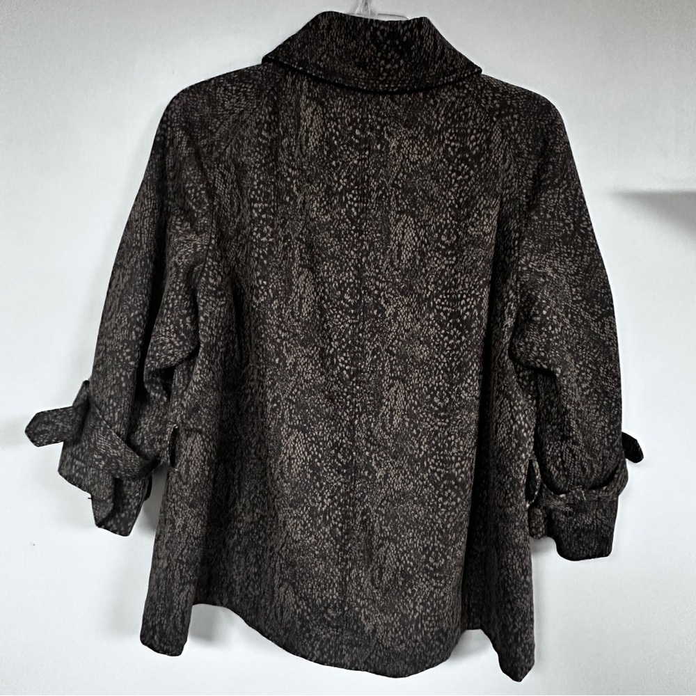Michael Kors Snake (Brown & Tan) Print Belted Pea Coat/ Fully Lined Jacket, L - Picture 3 of 10